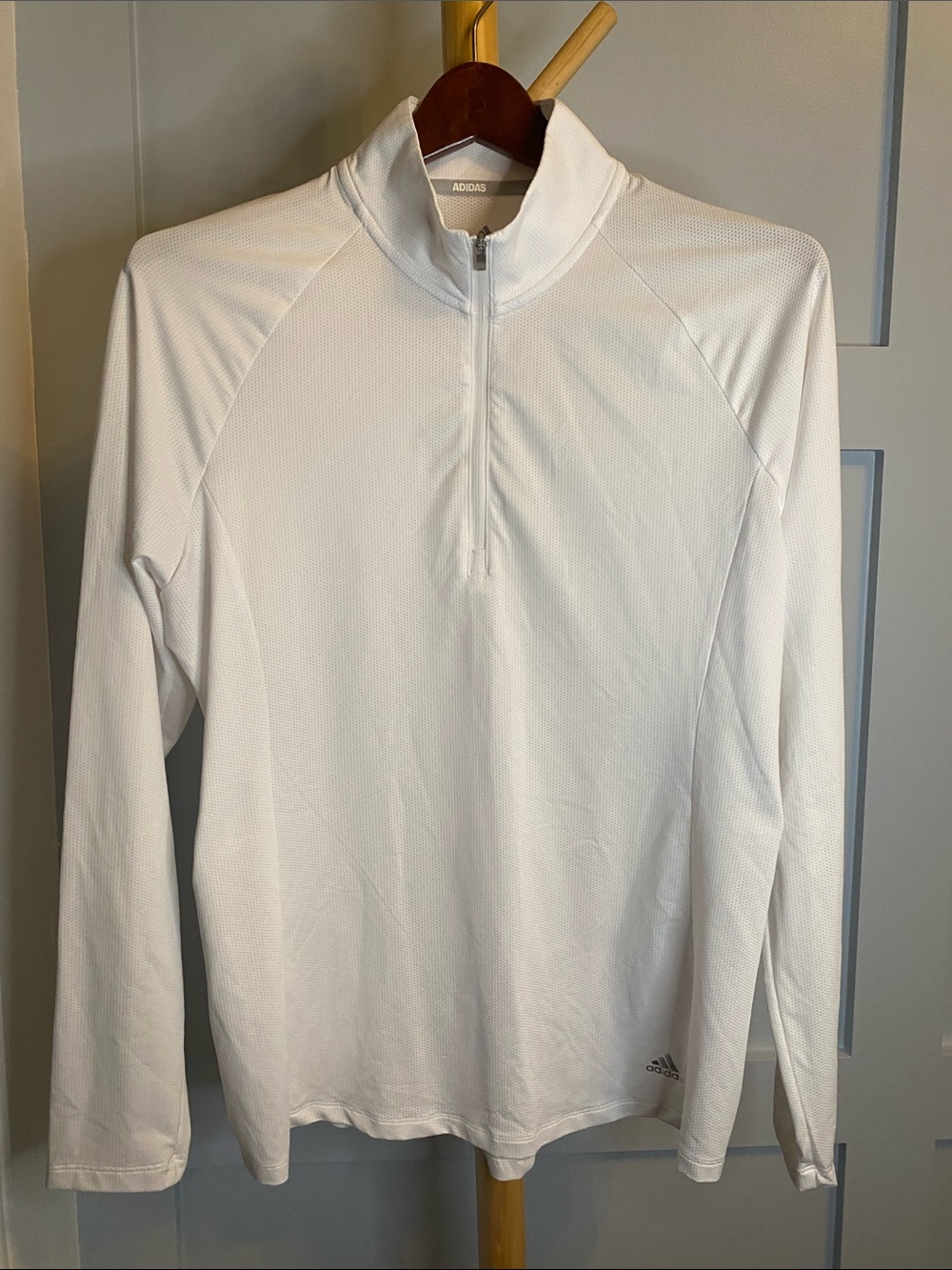 adidas White Half-Zip Performance Top